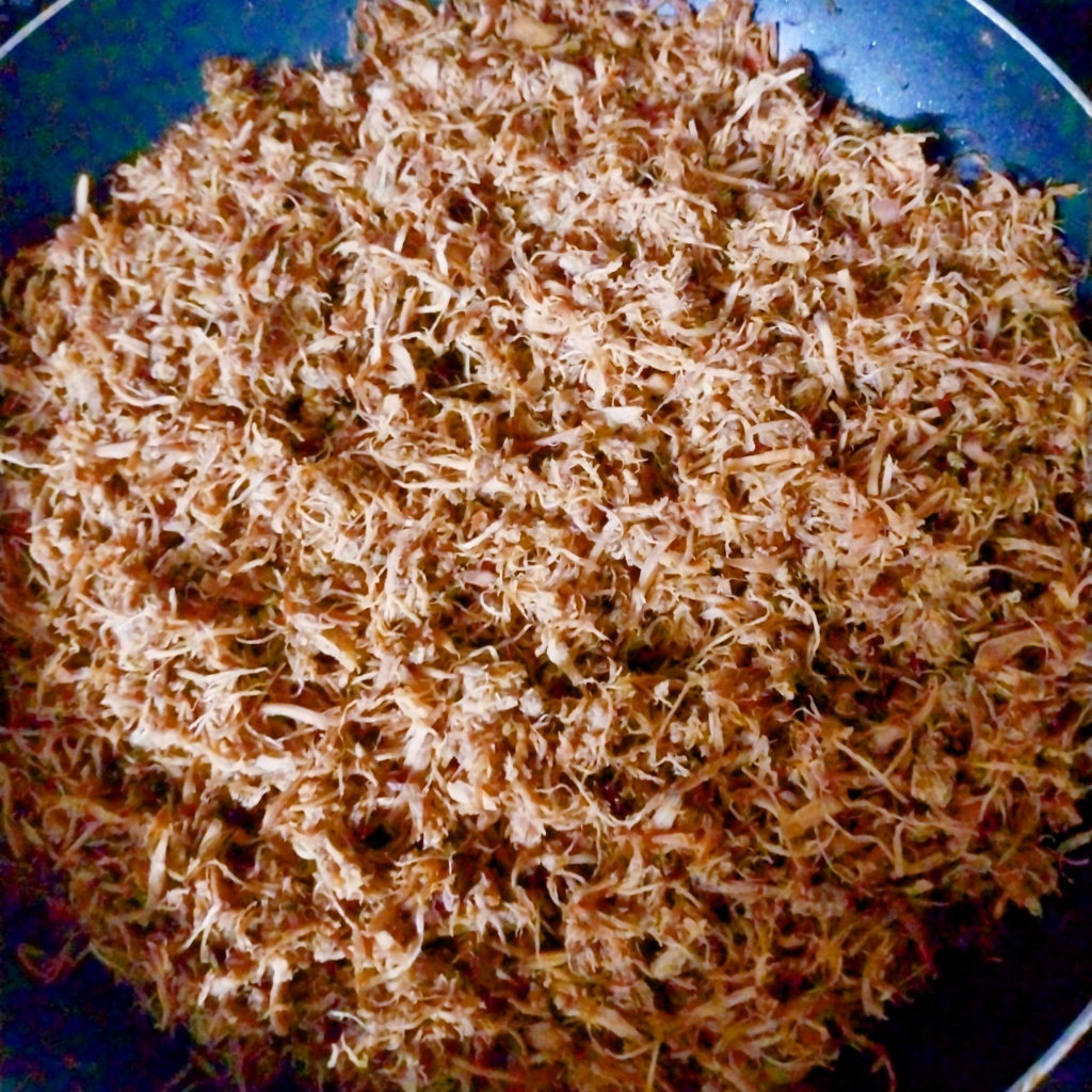 Ruốc nấm hương chay, chà bông nấm ăn kiêng thơm ngon, chân nấm hương siêu sạch, siêu ngon, món ngon thuần chay, nấm ruốc