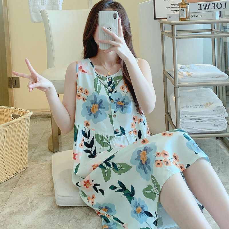 Váy nữ mặc nhà chất liệu vải lanh lụa tole freesize mềm mát nhiều hoạ tiết hàng Quảng Châu cao cấp Fizano Hcom005 | BigBuy360 - bigbuy360.vn