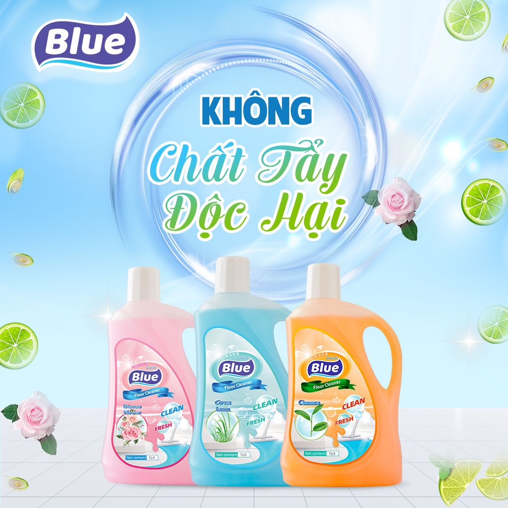 Nước Lau Sàn Blue Hàn Quốc chai 1L Chính hãng