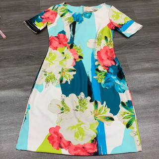 Đầm Suông Công Sở CYNTHIA ROWLEY VNXK Hàng Mẫu Không Nhãn Cổ Thuyền Tay Ngắn Lỗi Vải và Lỗi Dơ Nhẹ