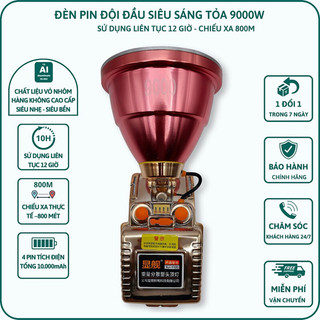 Đèn pin đội đầu siêu sáng Corisu XJ-1120 chiếu xa 500 - 800m tặng kèm choá xanh và choá vàng 2 dây đeo đầu