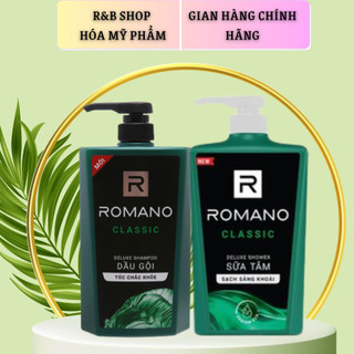 Combo dầu gội và sữa tắm romano hương nước hoa classic 650ml