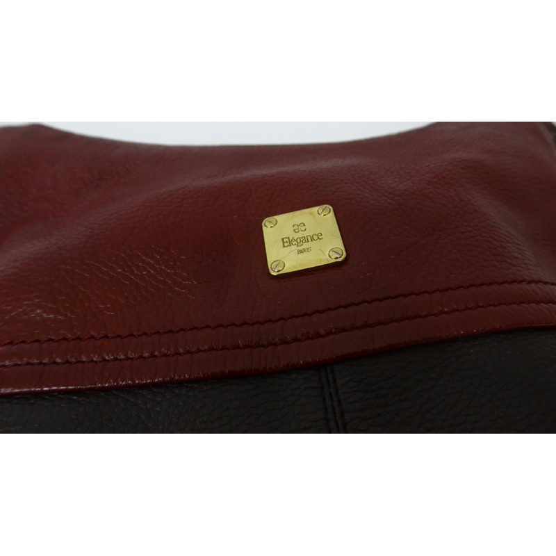 Túi đeo vai vintage hiệu Elégance Pháp da thật dày đẹp - secondhand
