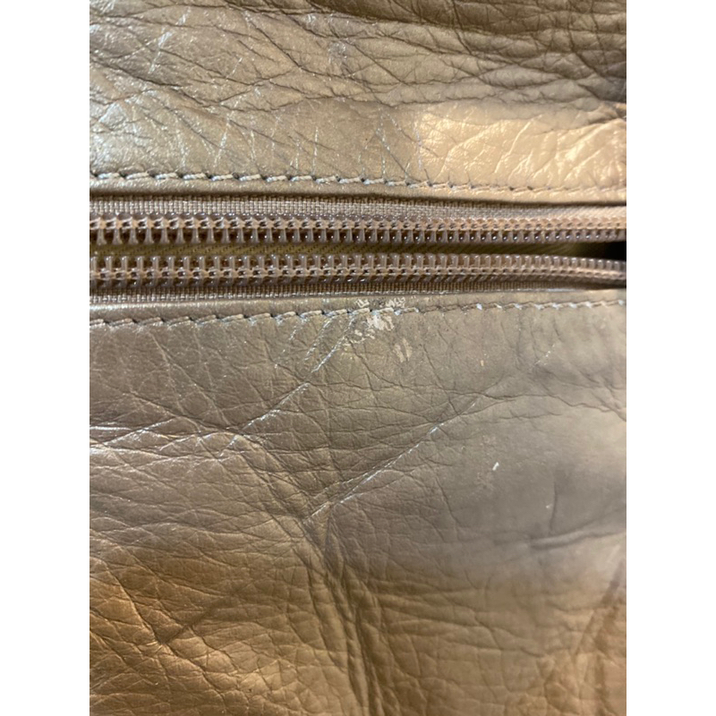 Túi tote vintage Nhật da thật màu nhũ đồng - secondhand