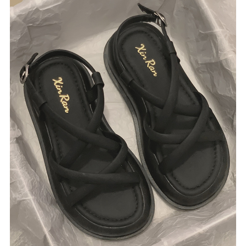 Dép sandal nữ 4 nan chéo dây mảnh,dép quai hậu đế cao FULLBOX