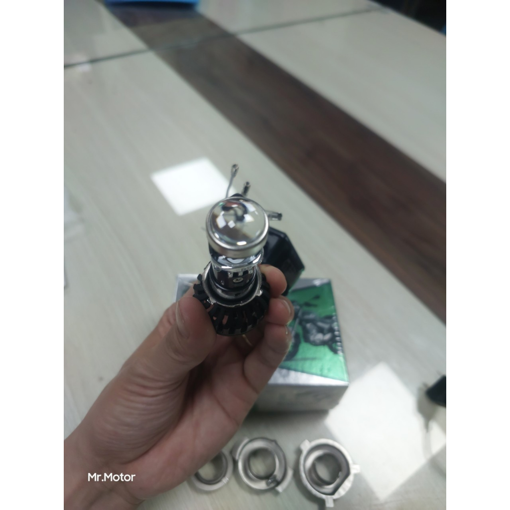 Đèn pha bi cầu mini lắp xe Dream, Airblade, Wave nhỏ... chân M5, H4, H7