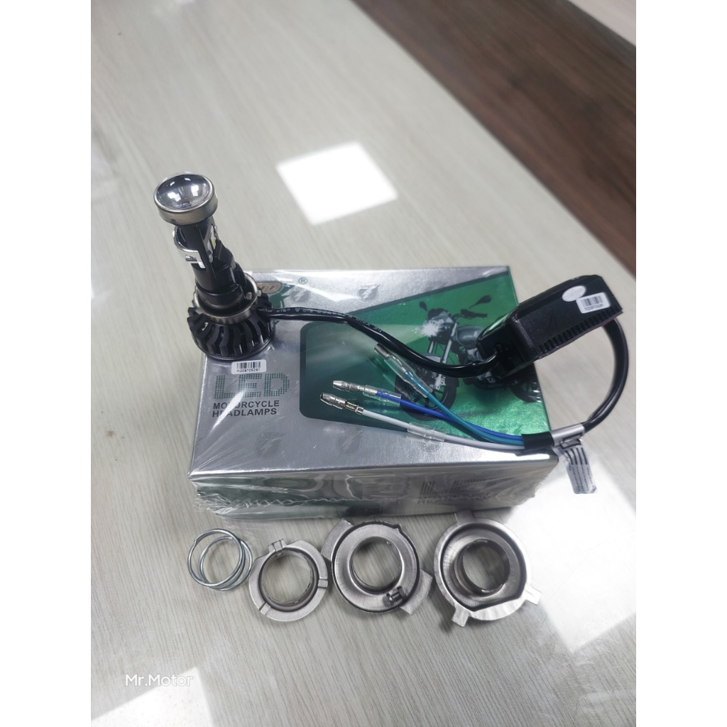 Đèn pha bi cầu mini lắp xe Dream, Airblade, Wave nhỏ... chân M5, H4, H7