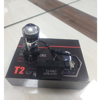 Đèn pha Led bi cầu mini T2 Pro kính tím chân H4 mẫu mới lắp xe máy, ô tô ( giá 1 bóng)