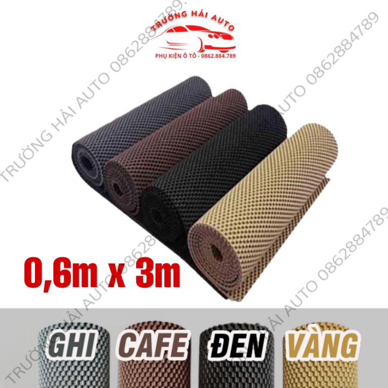 Thảm lót sàn ô tô cao su xe 4 -5 chỗ các hãng, kích thước 0.6mx3m