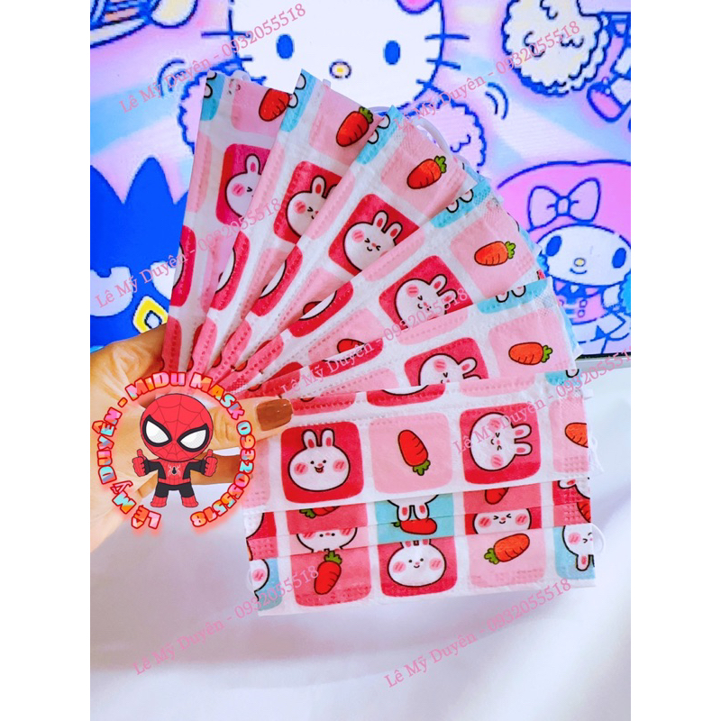 Hàng Sẵn - Túi 10 Cái Khẩu Trang Y Tế Cho Bé Size 4-8 Tuổi