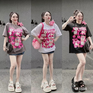 Áo thun chất cotton khô 3158 form rộng tay lỡ - losto in 5d