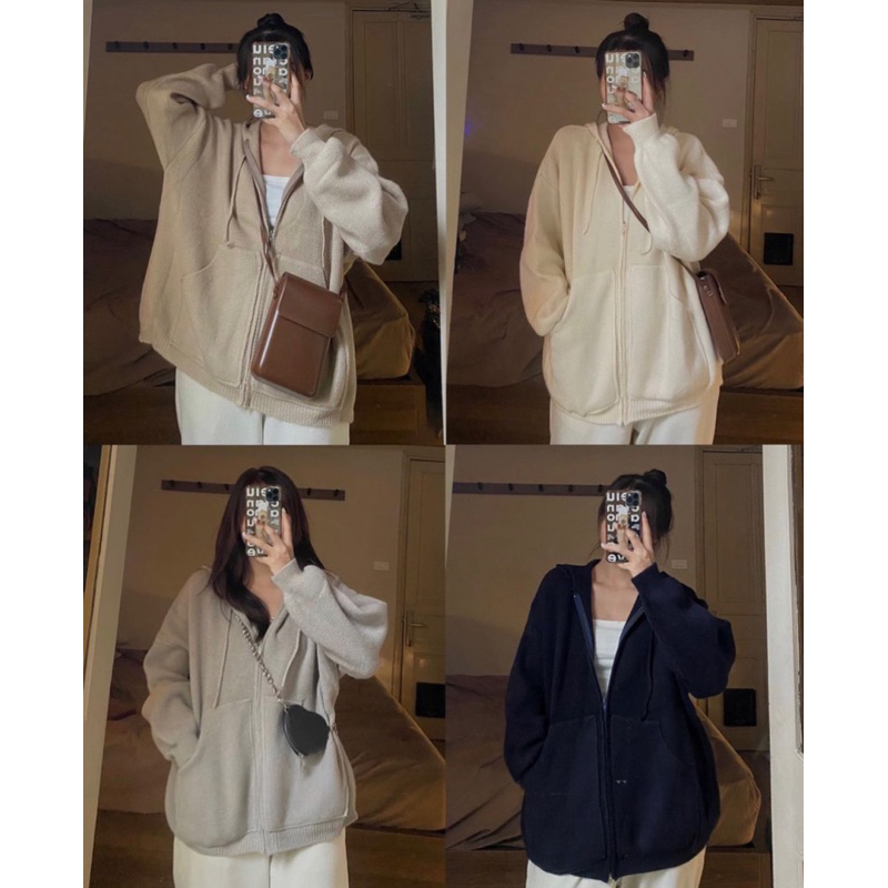 Áo khoác len hoodie dày dặn có mũ the.sweaterweather TSW