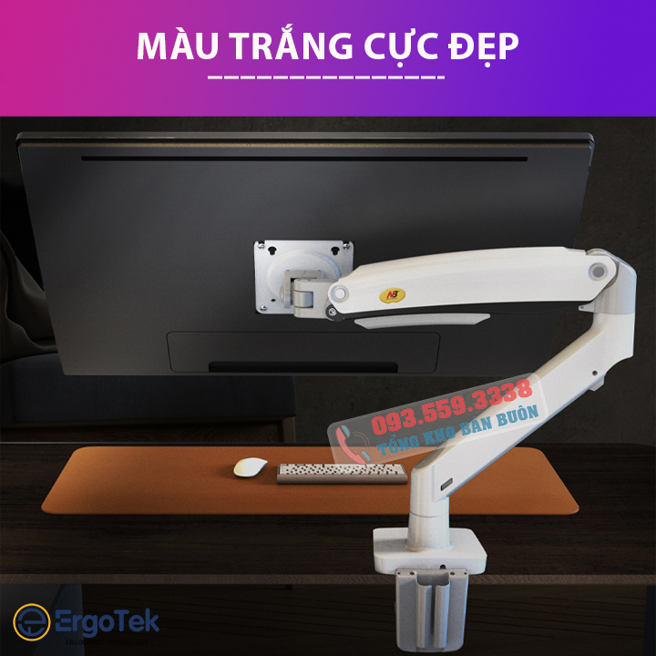 Giá Treo Màn Hình NB G70 22" - 35" - Tay Arm Đỡ Màn Hình Máy Tính - Màu Trắng Đặc Biệt -