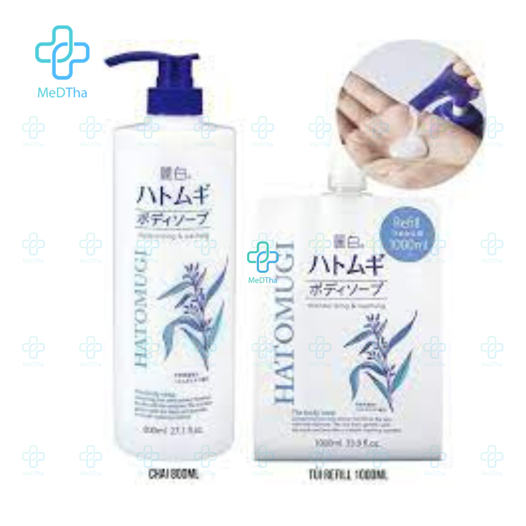 Sữa Tắm Dưỡng Ẩm Trắng Da Hatomugi Moisturizing Washing 800ml Nhật Bản - Làm Sạch Da, Thông Thoáng Lỗ Chân Lông