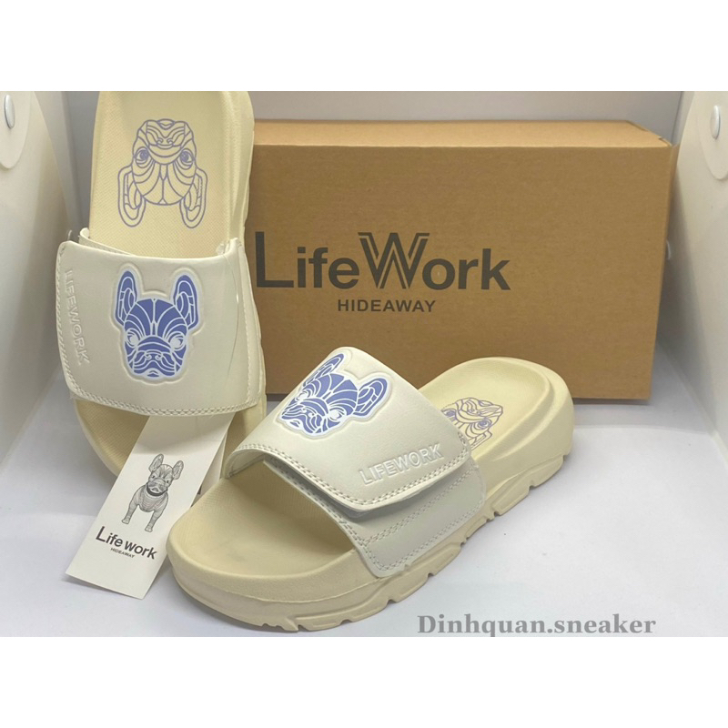 Dép quai ngang LifeWork hoạ tiết monogram đủ size màu cực hot