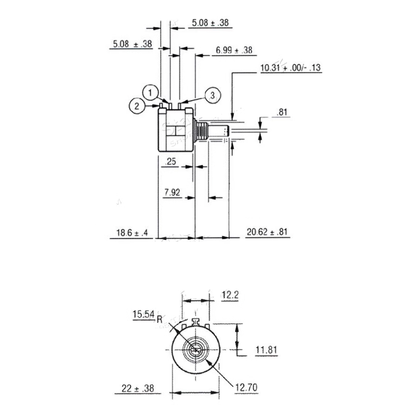 Chiết Áp 3590S-2 Điều Chỉnh 10 Vòng BOURNS MEXICO