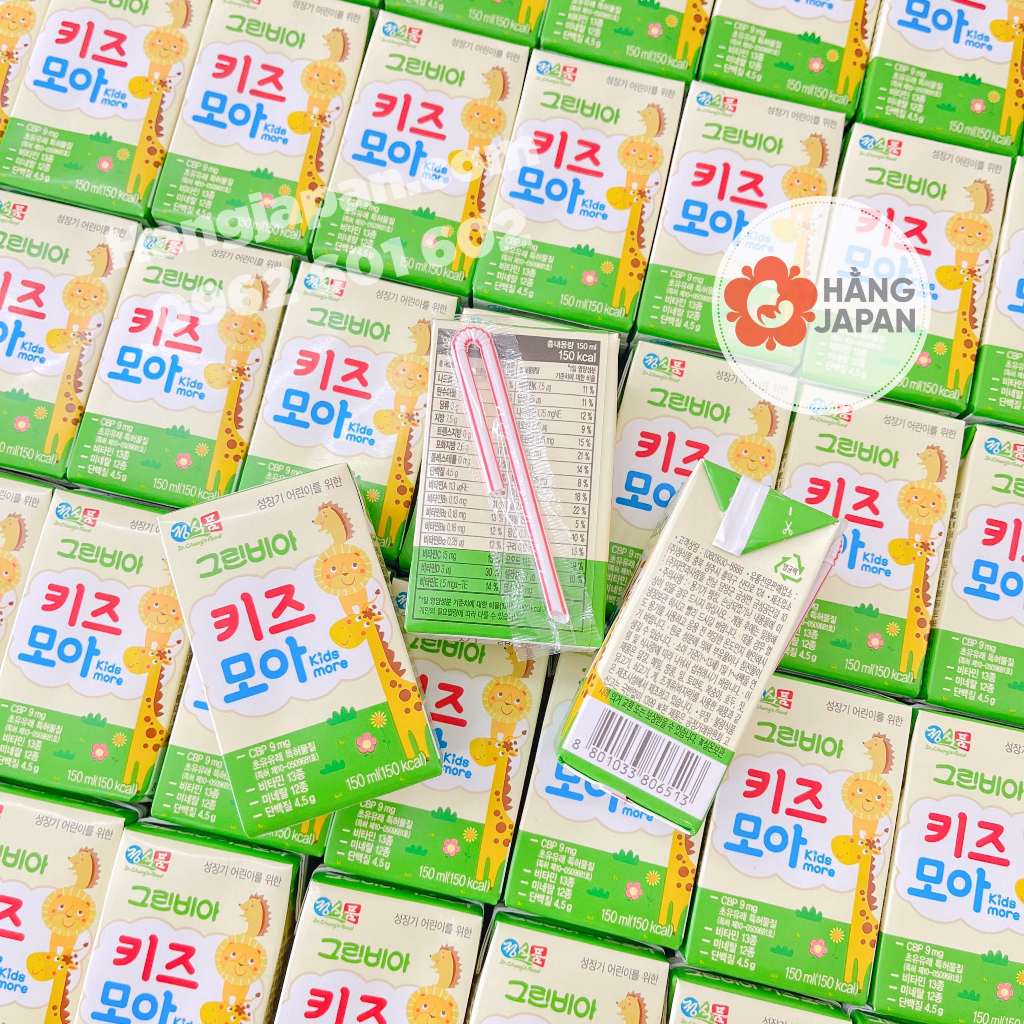 Sữa Tươi Greenbia Hi-kids Hàn Quốc Hộp 150ml tăng cân tăng cao cho bé từ 1 tuổi trở lên