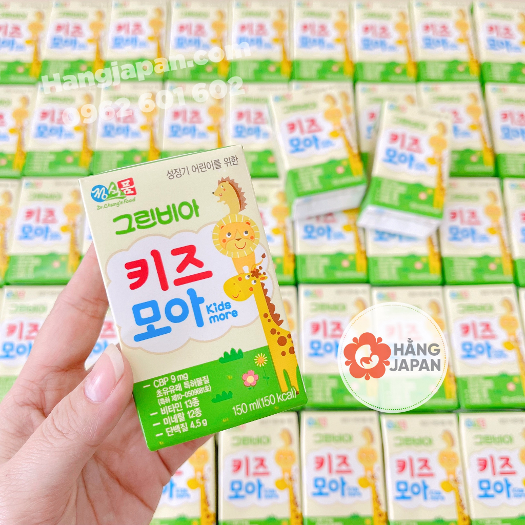 Sữa Tươi Greenbia Hi-kids Hàn Quốc Hộp 150ml tăng cân tăng cao cho bé từ 1 tuổi trở lên