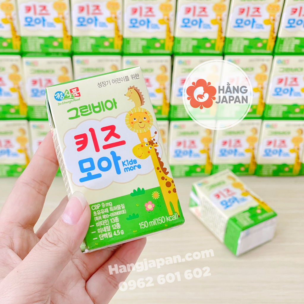 Sữa Tươi Greenbia Hi-kids Hàn Quốc Hộp 150ml tăng cân tăng cao cho bé từ 1 tuổi trở lên