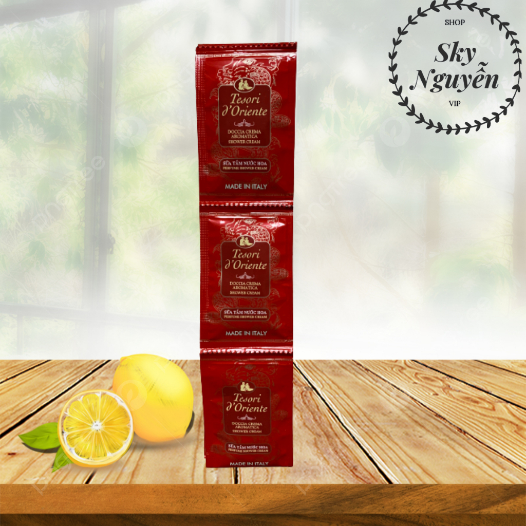 Dây gói sữa tắm Tesori d’Oriente 9ml, sữa tắm gói du lịch