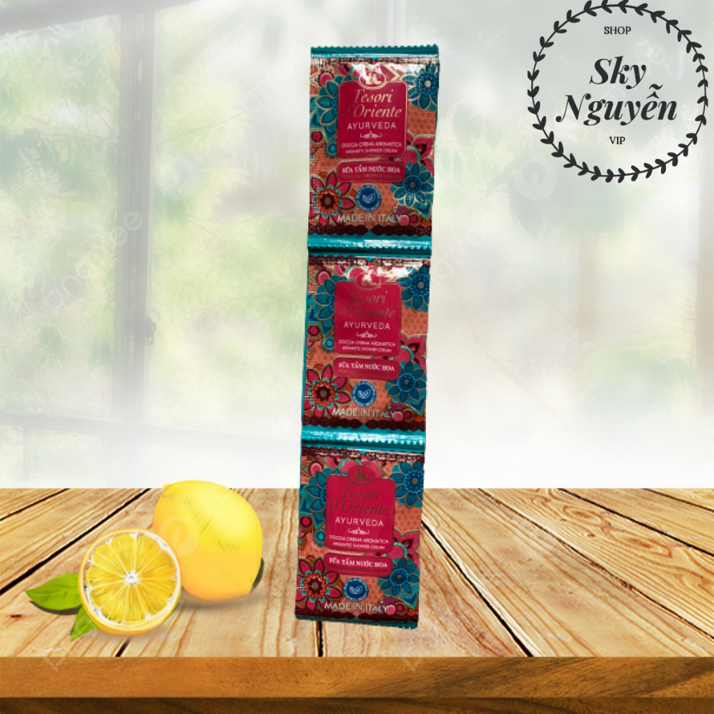 Dây gói sữa tắm Tesori d’Oriente 9ml, sữa tắm gói du lịch