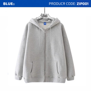Áo Hoodie Zip Unisex Brand Blue Streetwear Form Rộng Ulzzang Couple Basic ZIP001