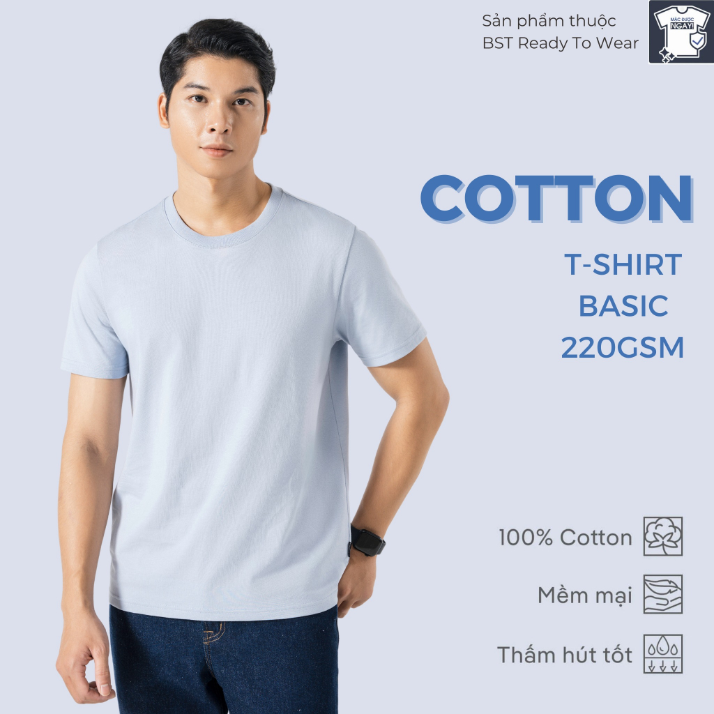 T-Shirt Basic Cotton 100% 220gsm dày dặn mềm mại - Thương hiệu Coolmate