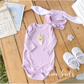 Bộ liền thân cho bé thỏ tím đáng yêu