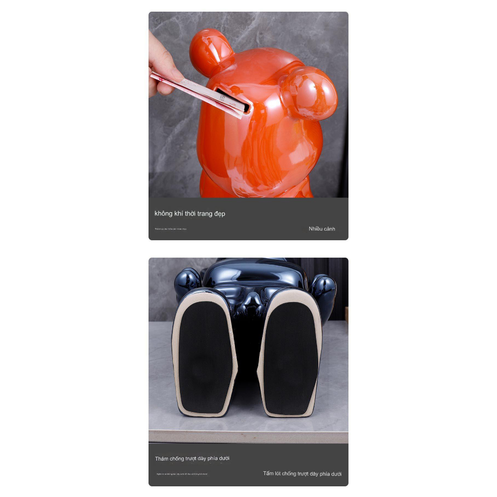 BearBrick Bling Cao Cấp Size 35cm - 50cm , Tượng Gấu Bụng Phệ Lấp Lánh Sang Chành Trang TrÍ Decor