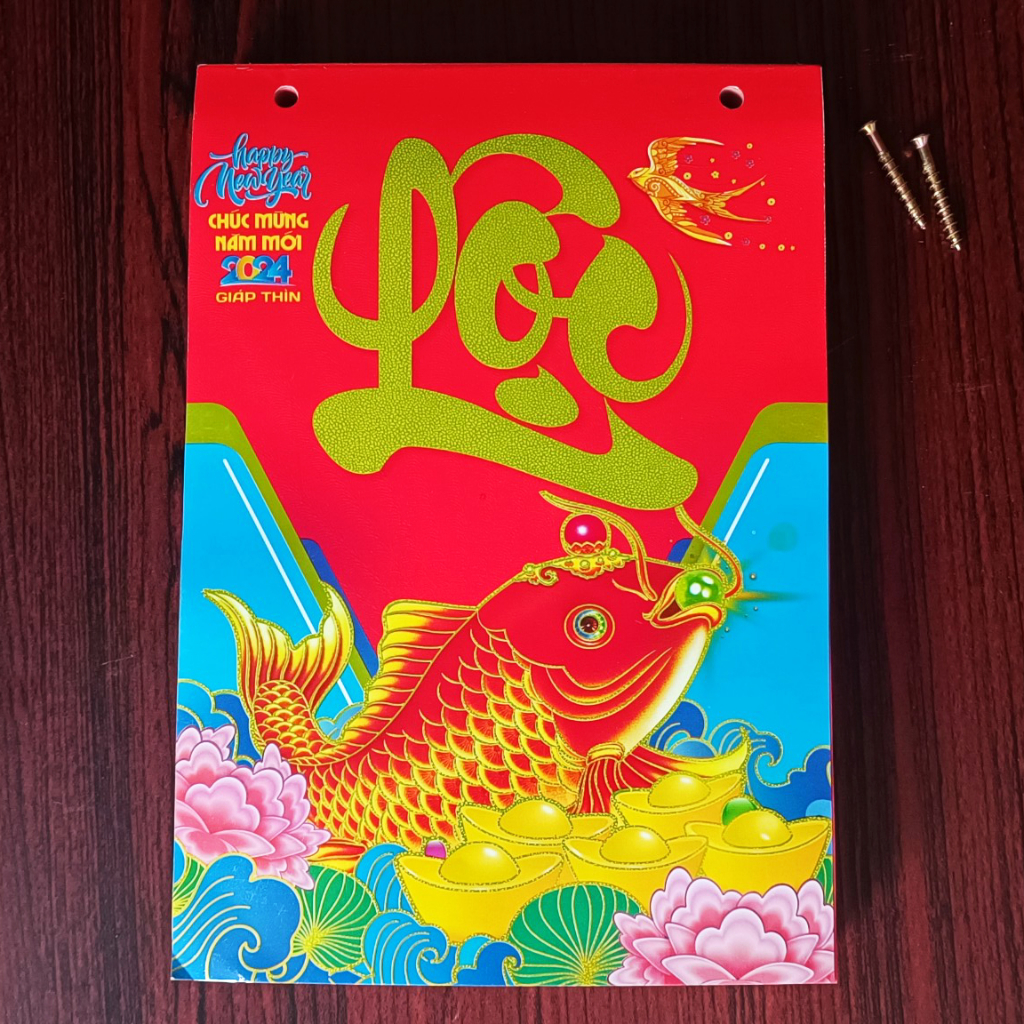 Lốc lịch 2024 25*35cm, 20*30cm, 17*24cm, 14.5*20.5cm, 13*19cm dùng gắn các loại bìa lịch treo tường, nhiều kích thước