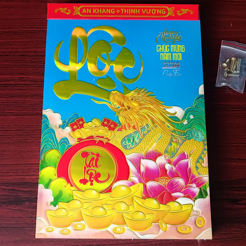 Lốc lịch 2024 25*35cm, 20*30cm, 17*24cm, 14.5*20.5cm, 13*19cm dùng gắn các loại bìa lịch treo tường, nhiều kích thước