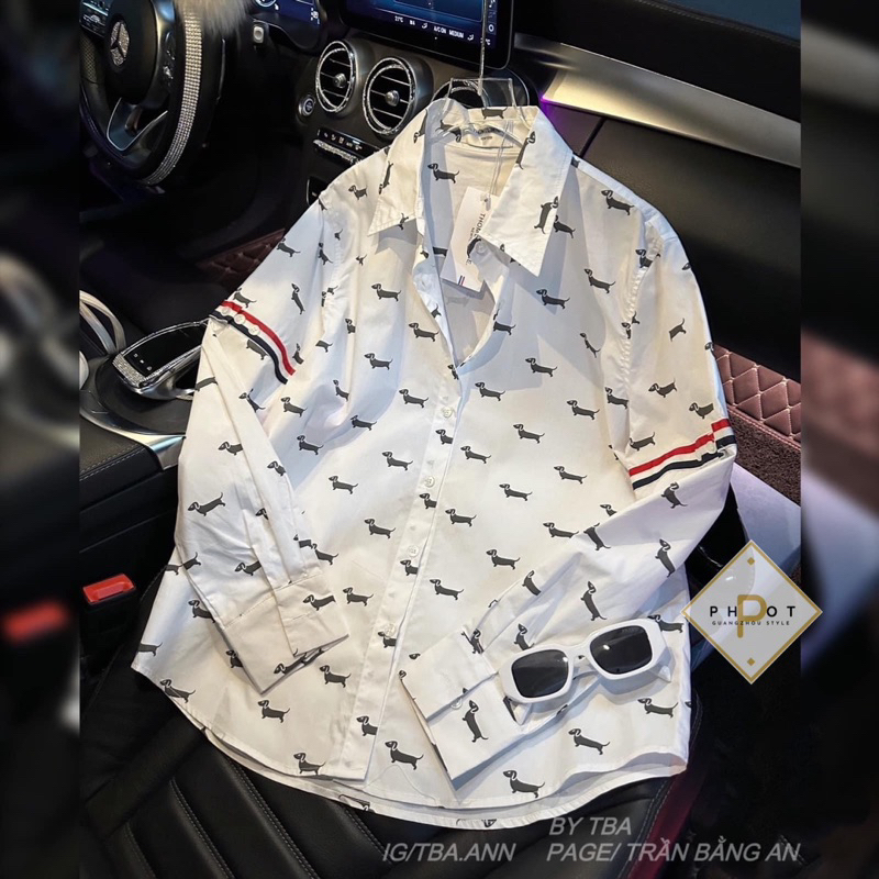 Áo Sơmi Thom Chó Kẻ Tay QC L1