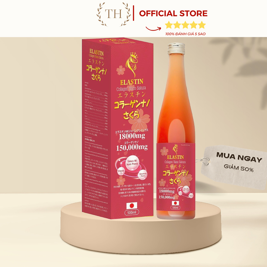 Nước Collagen Trắng Da Chống Lão Hóa Xóa Tàn Nhang Mờ Nám Giảm Nếp Nhăn Chai 500ml -  Collagen Nano Sakura