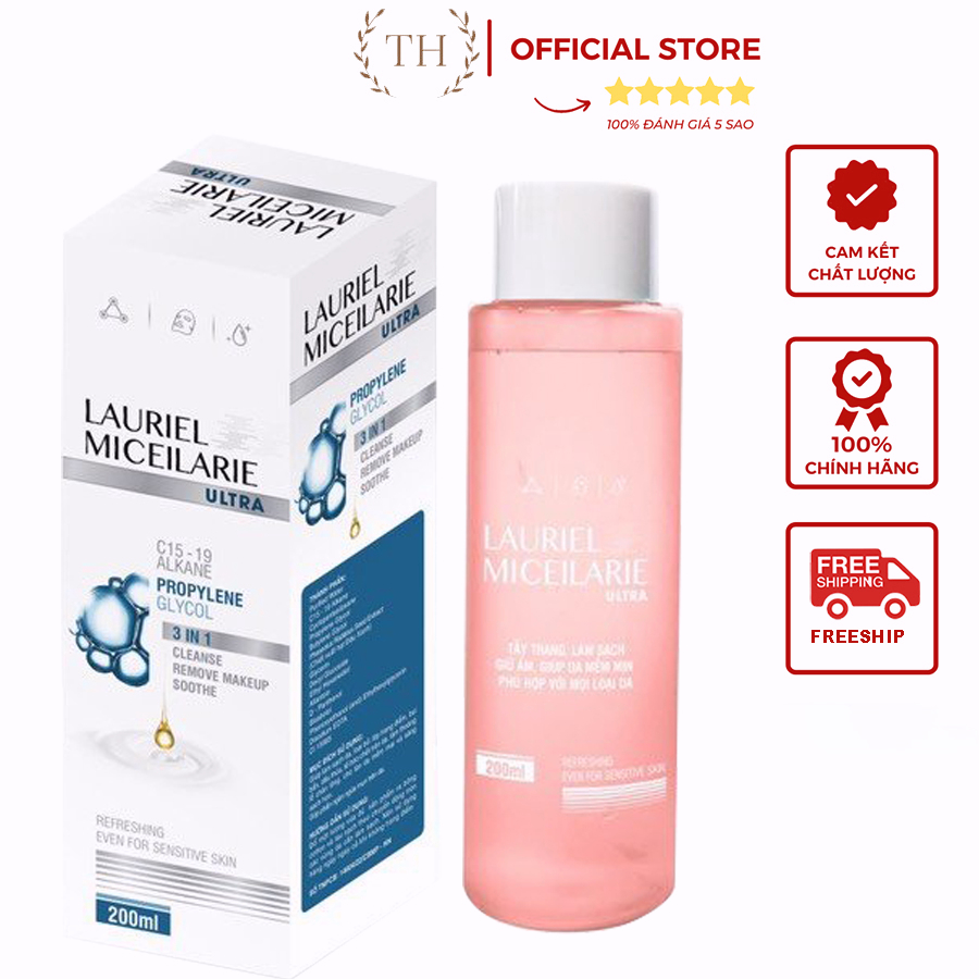 Nước Tẩy Trang Làm Sạch Mềm Mịn Da Làm Tươi Mát Da Lauriel Micel Larie Ultra 3in1 200Ml