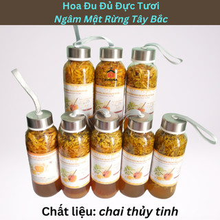 Hoa đu đủ đực tươi ngâm mật ong hoa cafe tây nguyên - hoa đu đủ đực tươi ngâm mật ong rừng tây bắc.
