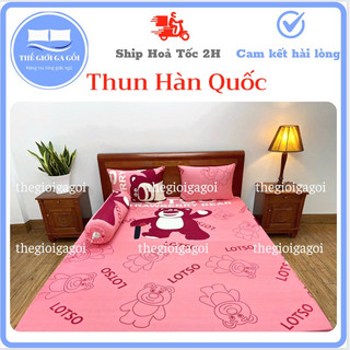 [HCM] Bộ Drap Thun Lạnh Hàn Quốc 4 món ( 1 ga bọc + 2 vỏ gối nằm + 1 vỏ gối ôm)