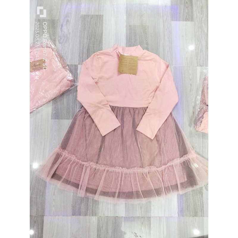 Váy công chúa hồng tudu cho bé gái