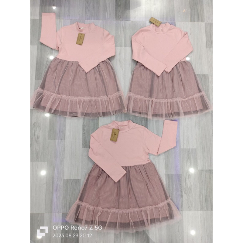 Váy công chúa hồng tudu cho bé gái