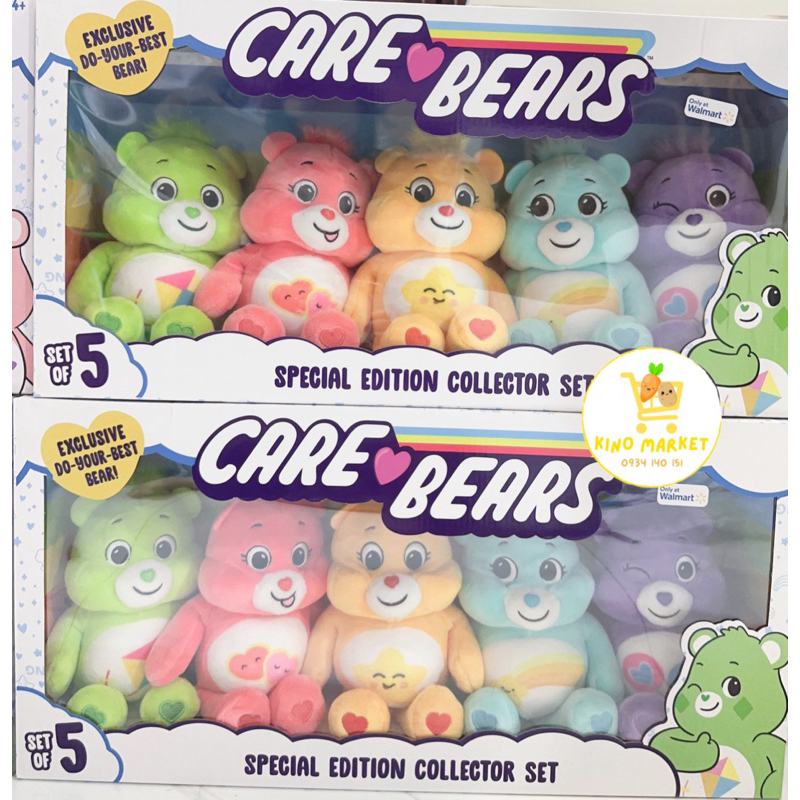 Care Bears Bean Plush - Set 5 Chú Gấu 9 - Special Collector- Do-Your-Best Bear Included- Hàng Mỹ