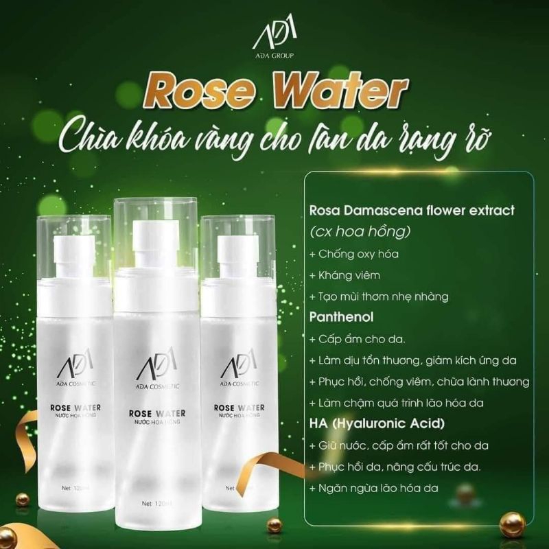 Toner nước hoa hồng ADA Group