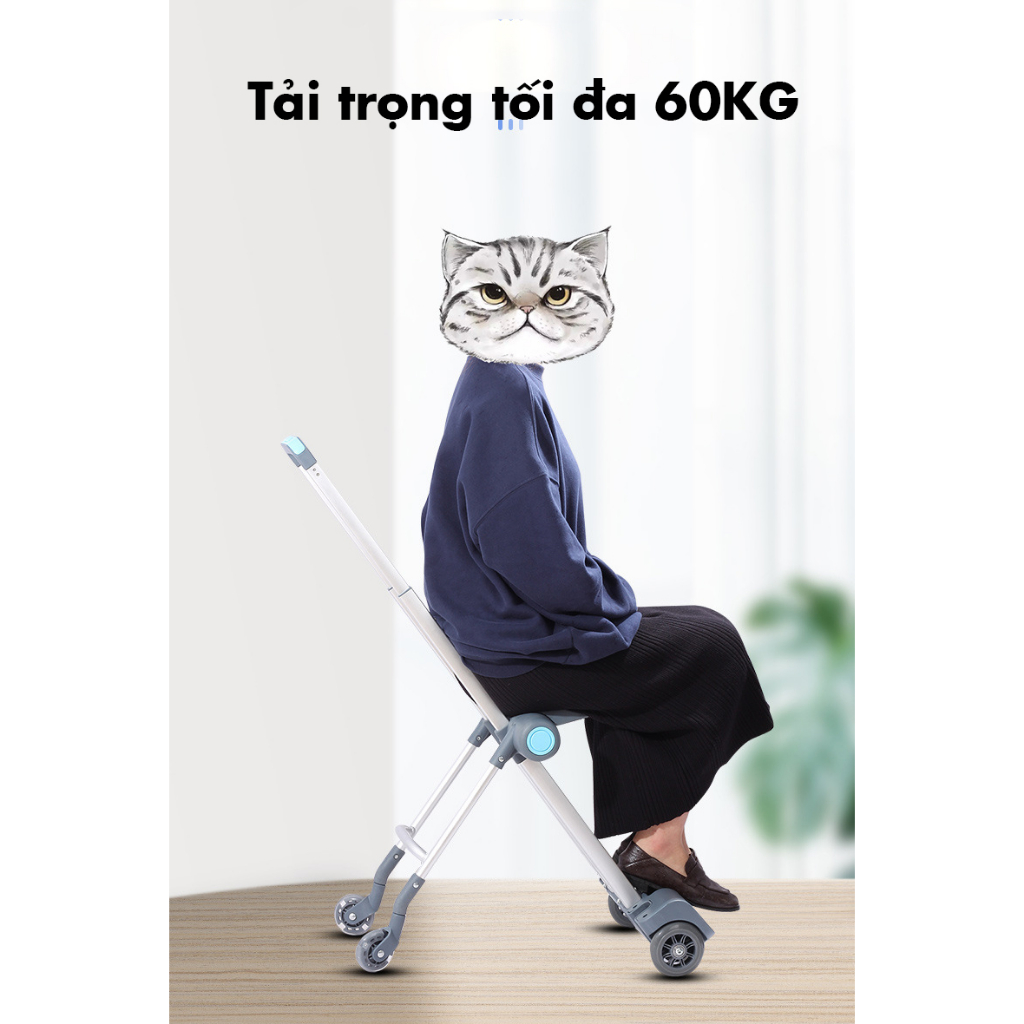 Vali kéo du lịch cho bé kiêm xe đẩy em bé, Xe đẩy trẻ em kết hợp valy kéo, Valy du lịch chịu tải lên tới 60kg