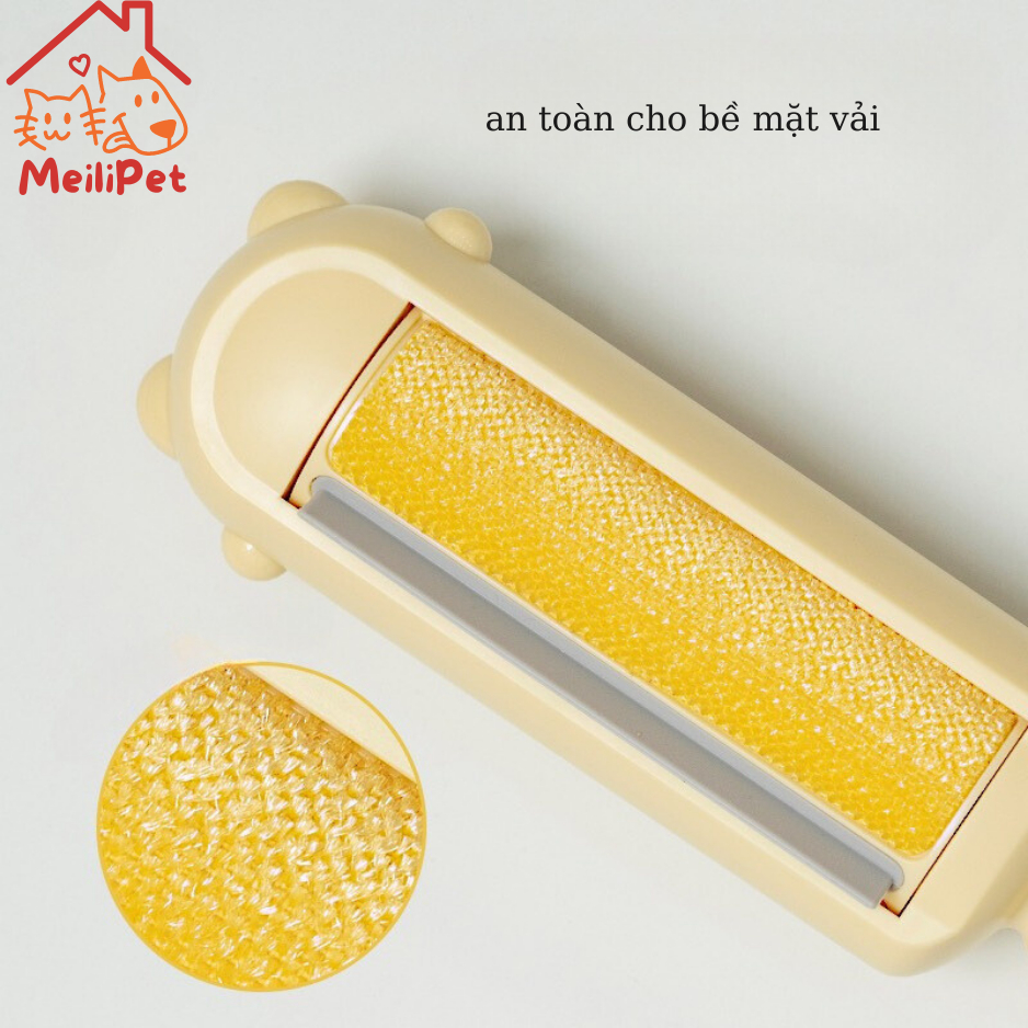 Cây lăn lông chó mèo tĩnh điện đa năng cao cấp meilipet - Bàn chải lưỡi silicon hai chiều hút sạch hiệu quả