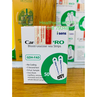 Que thử đường huyết caresens pro loại 25 và 50 que, xuất xứ hàn quốc