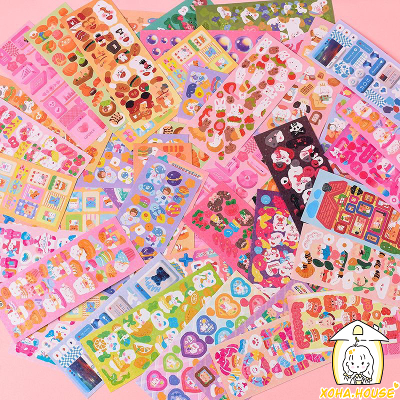 Combo 10 tờ sticker trang trí dán nhãn cute nhiều mẫu giá rẻ decor sách vở, hộp bút, đồ dùng học tập (Hình ngẫu nhiên)