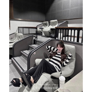 Set áo thun kẻ mix quần xuông Kiều Trang