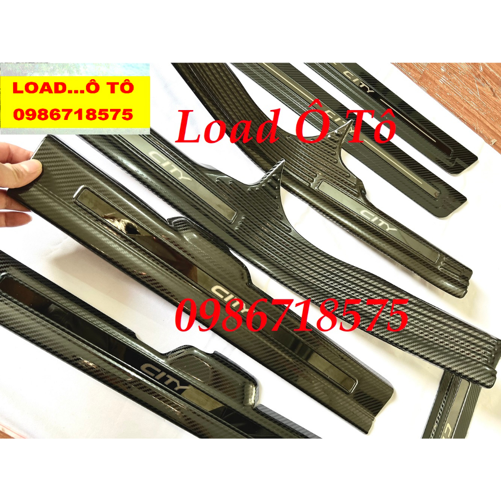 Ốp Bậc Cửa, Nẹp Bước Chân Xe Honda City 2023-2021 Vân Carbon Cao Cấp