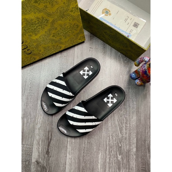 Dép Nam Nữ Quai Ngang OFF WHITE Thương trang Unisex Siêu nét - Thời thượng Bền - tuandiep68