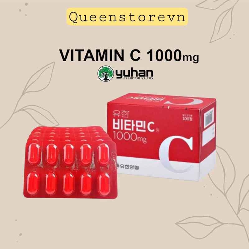 [Hộp 100 viên] Viên uống vitamin C 1000mg Yuhan