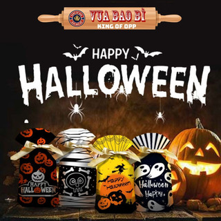Túi đựng bánh/kẹo, bao bì đựng bánh kẹo chủ đề Halloween kích thước 15 * 23, dây nơ - VUA BAO BÌ