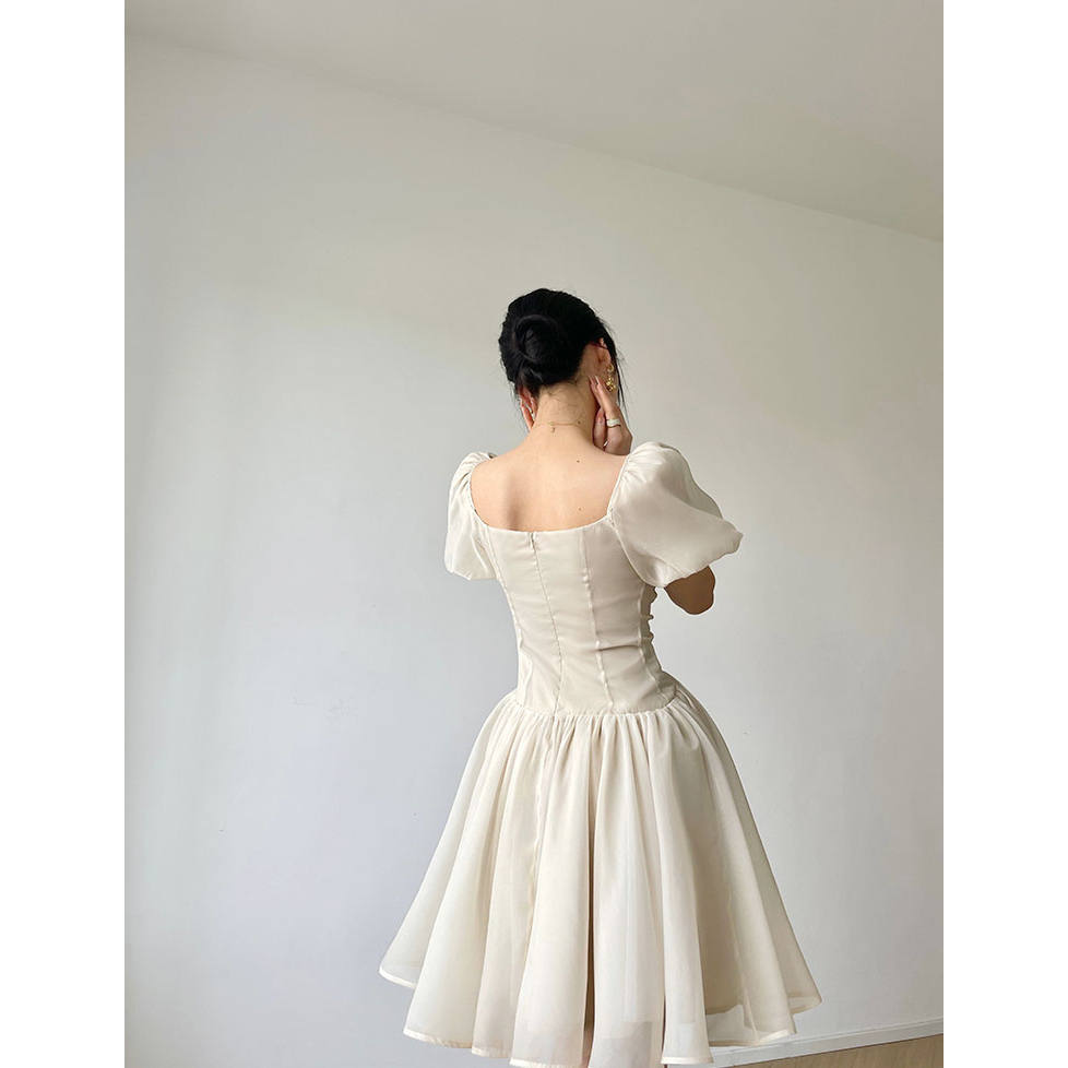 Đầm Thiết Kế Đính Đá Tay Lồng Đèn Vh72